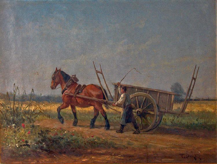 unknow artist Farmer with horse and cart oil painting image